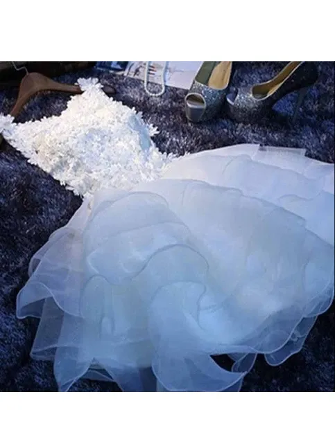 A-line Scoop Organza Short Prom Dress Juniors Homecoming Dresses MHL042